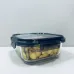 Контейнер скляний квадратний з пластиковою кришкою Krauff Artglas 29-298-024 1200 мл Темно-синій (23637)