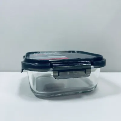 Контейнер скляний квадратний з пластиковою кришкою Krauff Artglas 29-298-024 1200 мл Темно-синій (23637)