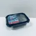 Контейнер стеклянный прямоугольный с пластиковой крышкой Krauff Artglas 29-298-025 400 мл Темно-синий (23638)