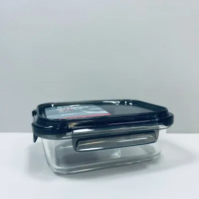 Контейнер стеклянный прямоугольный с пластиковой крышкой Krauff Artglas 29-298-026 600 мл Темно-синий (23639)