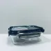 Контейнер стеклянный прямоугольный с пластиковой крышкой Krauff Artglas 29-298-026 600 мл Темно-синий (23639)