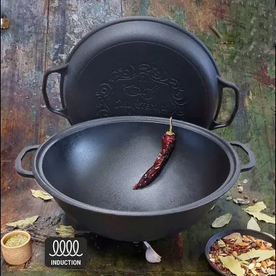 Котел чугунный с крышкой-сковородкой гриль Maysternya V12СРGr 12 л Черный (23695) Котел чугунный с крышкой-сковородкой гриль Maysternya V12СРGr 12 л Черный (23695)