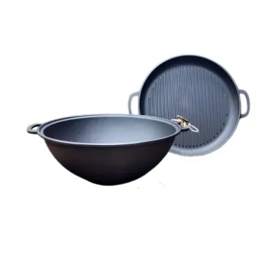 Котел чугунный с крышкой-сковородкой гриль Maysternya V12СРGr 12 л Черный (23695)
