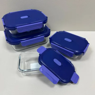 Набор контейнеров Luminarc Click Clack 370/650/1040/1520 мл Синий (23739) Набор контейнеров Luminarc Click Clack 370/650/1040/1520 мл Синий (23739)