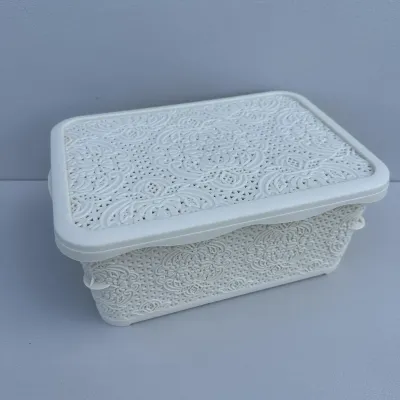 Кошик із кришкою Elif Plastik 213012 5 л 29х20х12 см Молочний (23747)