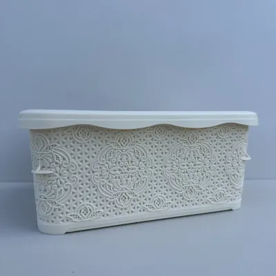 Кошик із кришкою Elif Plastik 213012 5 л 29х20х12 см Молочний (23747)