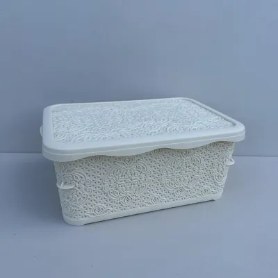Кошик із кришкою Elif Plastik 213012 5 л 29х20х12 см Молочний (23747)