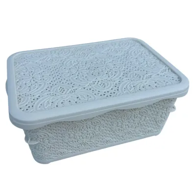 Кошик із кришкою Elif Plastik 213012 5 л 29х20х12 см Молочний (23747)