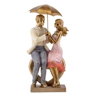 Інтер'єрна фігурка Sabefet Love under an umbrella 34x14 см Золотистий (261806)