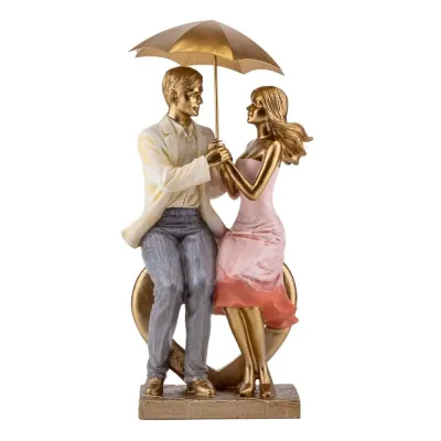Интерьерная фигурка Sabefet Love under an umbrella 34x14 см Золотистый (261806)
