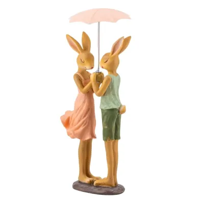 Интерьерная фигурка Sabefet Rabbits under an umbrella 24x12 см Желтый (261817)