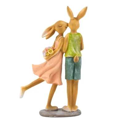Интерьерная фигурка Sabefet Rabbits' Date 21x12 см Желтый (261818)