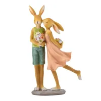 Інтер'єрна фігурка Sabefet Rabbits' Date 21x12 см Жовтий (261818)