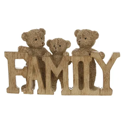 Інтер'єрна фігурка Sabefet Teddy Bear Family 18x10x4 см Золотистий (261822)