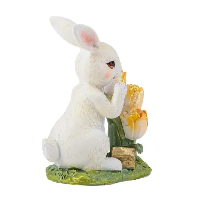 Интерьерная фигурка Sabefet Rabbit in the garden 11x9 см Белый (261852)