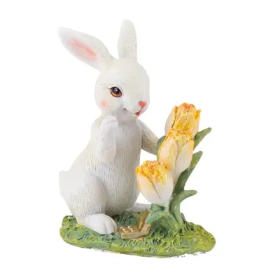 Интерьерная фигурка Sabefet Rabbit in the garden 11x9 см Белый (261852)