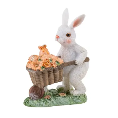 Інтер'єрна фігурка Sabefet Rabbit gardener 11x9 см Білий (261853)