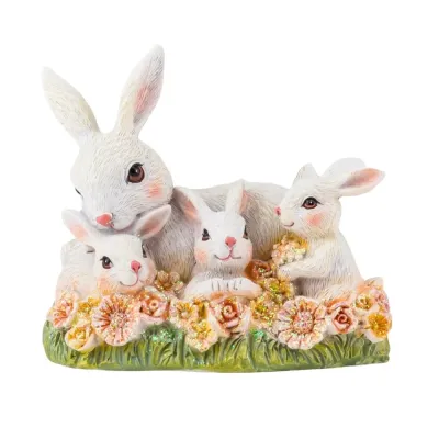 Интерьерная фигурка Sabefet Rabbit Family 11x10 см Белый (261854)