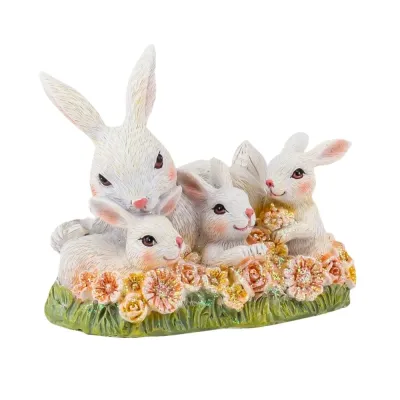Интерьерная фигурка Sabefet Rabbit Family 11x10 см Белый (261854)