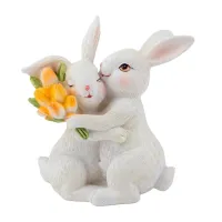 Інтер'єрна фігурка Sabefet Rabbits on a date 11x10 см Білий (261855) Інтер'єрна фігурка Sabefet Rabbits on a date 11x10 см Білий (261855)