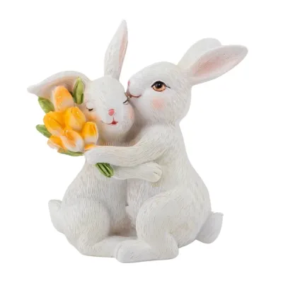 Интерьерная фигурка Sabefet Rabbits on a date 11x10 см Белый (261855)