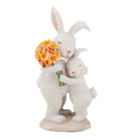 Інтер'єрна фігурка Sabefet Rabbits on a date 16x8 см Білий (261856) Інтер'єрна фігурка Sabefet Rabbits on a date 16x8 см Білий (261856)