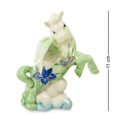 Интерьерная фигурка Pavone Pegasus with floral painting 11x9 см Зеленый (261866)
