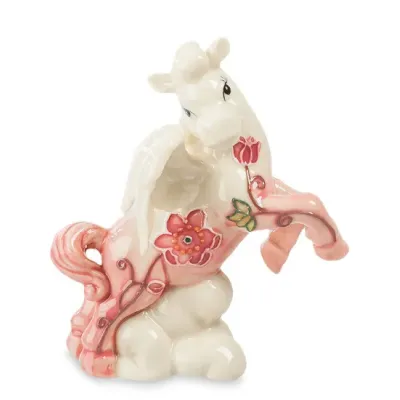Интерьерная фигурка Pavone Pegasus with floral painting 11x9 см Розовый (261867)