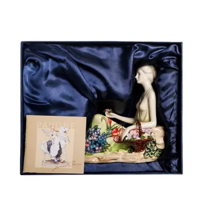 Интерьерная фигурка Pavone Lady with a basket 16x22 см Белый (261888)