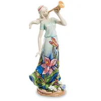 Интерьерная фигурка Pavone Girl with a pipe 25 см Голубой (261891)