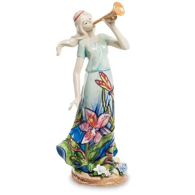 Интерьерная фигурка Pavone Girl with a pipe 25 см Голубой (261891)