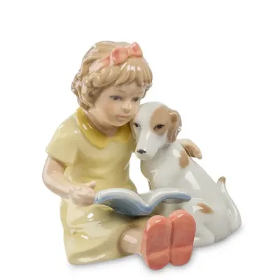 Интерьерная фигурка Pavone Girl with a dog 9 см Желтый (261916)