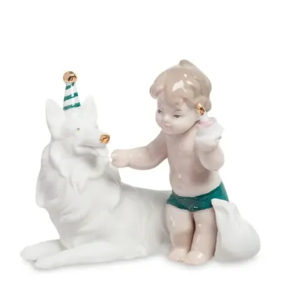 Интерьерная фигурка Pavone Boy with a dog 12 см Белый (261921) Интерьерная фигурка Pavone Boy with a dog 12 см Белый (261921)