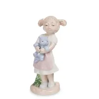 Інтер'єрна фігурка Pavone Girl with teddy bear 10 см Білий (261938)
