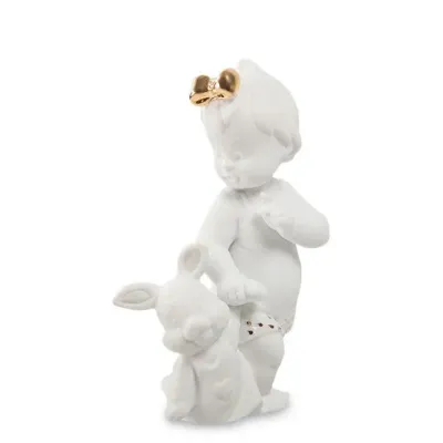Інтер'єрна фігурка Pavone Girl with bunny 11 см Білий (261940) Інтер'єрна фігурка Pavone Girl with bunny 11 см Білий (261940)