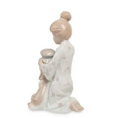 Интерьерная фигурка Pavone Girl with a dog 16 см Белый (261950)