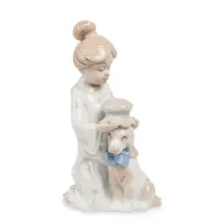 Інтер'єрна фігурка Pavone Girl with a dog 16 см Білий (261950) Інтер'єрна фігурка Pavone Girl with a dog 16 см Білий (261950)