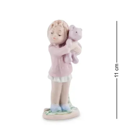Інтер'єрна фігурка Pavone Girl with a toy 11 см Рожевий (261951)