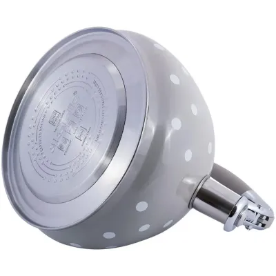 Чайник для плити  із нержавіючої сталі 3л Grey with white polka dots
 Kamille DP262109