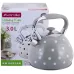 Чайник для плити  із нержавіючої сталі 3л Grey with white polka dots
 Kamille DP262109