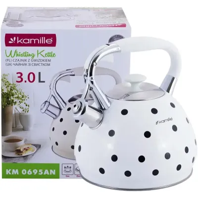 Чайник для плити із нержавіючої сталі 3л white with black polka dots
Kamille DP262110 Чайник для плити із нержавіючої сталі 3л white with black polka dots
Kamille DP262110