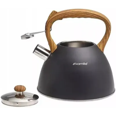 Чайник для плити з нержавіючої сталі 3л black Kamille DP262113