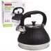 Чайник для плиты Whistling Kettle Marshmallow из нержавеющей стали 3л black Kamille DP262114