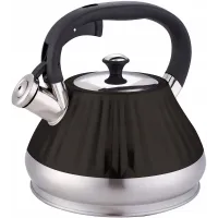 Чайник для плити Whistling Kettle Marshmallow із нержавіючої сталі 3л black Kamille DP262114