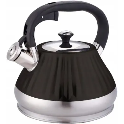 Чайник для плити Whistling Kettle Marshmallow із нержавіючої сталі 3л black Kamille DP262114