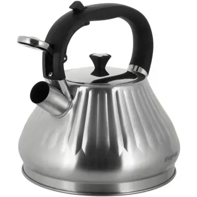 Чайник для плиты Whistling Kettle Marshmallow 3л из нержавеющей стали 3л silver Kamille DP262115 Чайник для плиты Whistling Kettle Marshmallow 3л из нержавеющей стали 3л silver Kamille DP262115