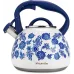 Чайник для плити Flower field із нержавіючої сталі 2,7л white with blue Kamille DP262118 Чайник для плити Flower field із нержавіючої сталі 2,7л white with blue Kamille DP262118