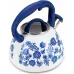 Чайник для плити Flower field із нержавіючої сталі 2,7л white with blue Kamille DP262118 Чайник для плити Flower field із нержавіючої сталі 2,7л white with blue Kamille DP262118