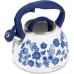 Чайник для плити  Flower field із нержавіючої сталі 2,7л white with blue Kamille DP262118