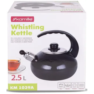 Чайник для плиты Boiling Water 2,5л black Kamille DP262127